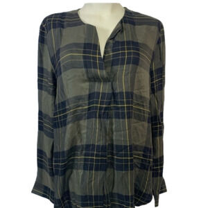 NWT JDY Fall Chills Green Plaid Blouse